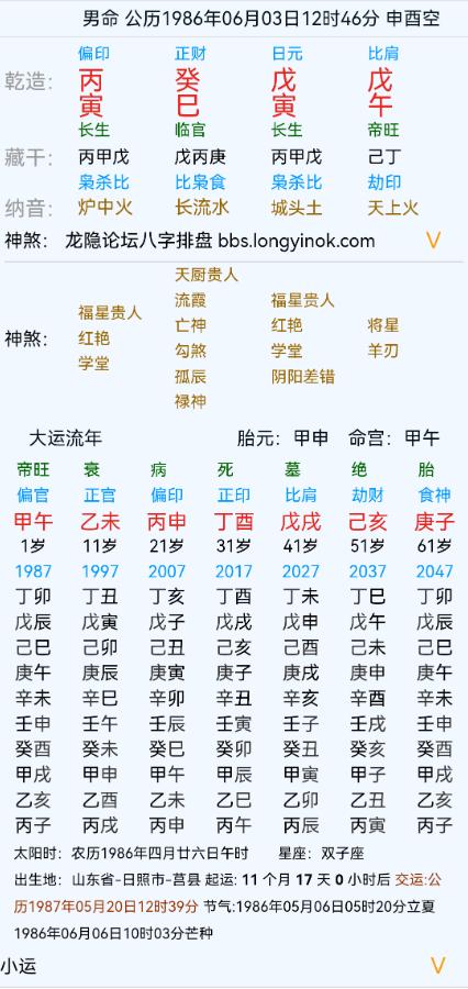 到底哪个时间出生，各位老师看看。