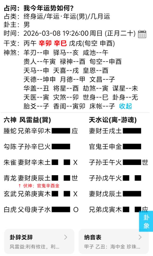 我今年运势如何？（会反馈）