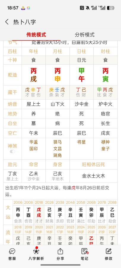 想看看自己的八字