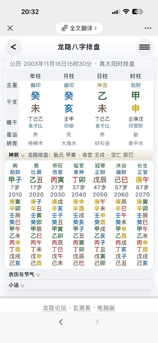 看看这个八字的学业事业